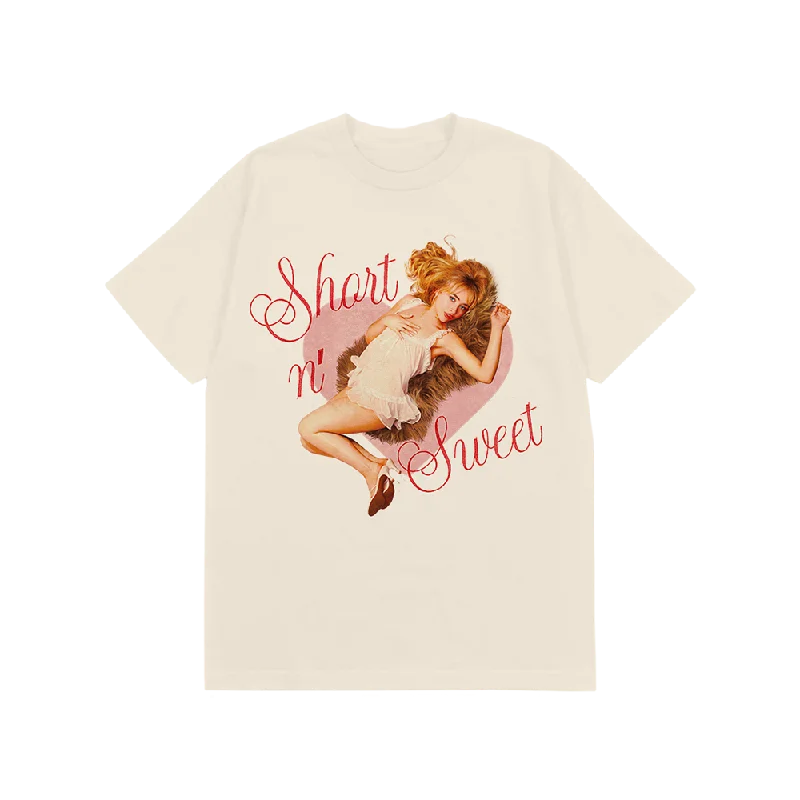 Women's Blouse with Rounded HemShort n' Sweet Heart Ivory Tee