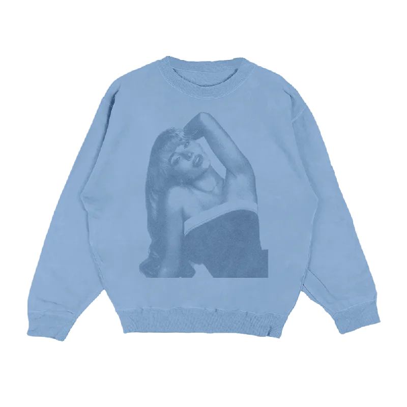 Women's Blouse with Lapel CollarBlue Photo Crewneck