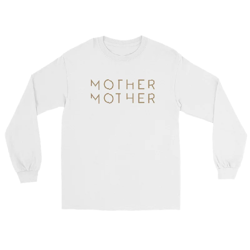 Women's Blouse with V-Shaped HemMother Mother Logo Long Sleeve Tee - White