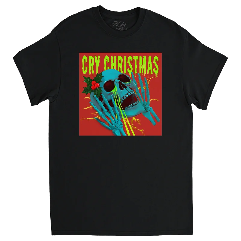 Women's Blouse with High CollarCry Christmas Tee (Alternate Art)