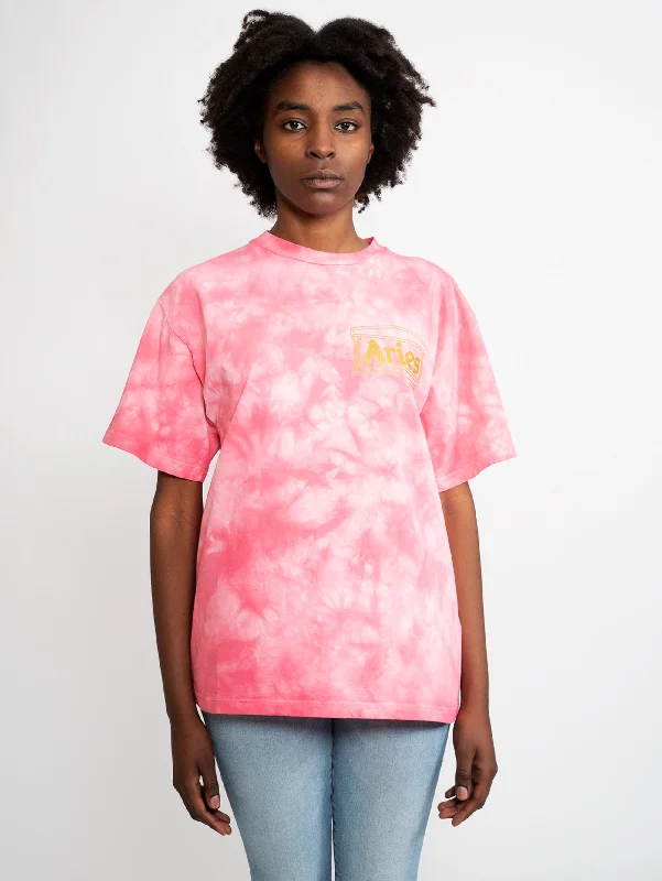 Women's Blouse with ShirringT-shirt Tie Dye Rosa