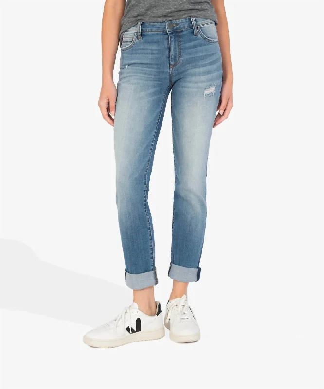 Women's Jodhpurs with Skinny LegCatherine Mid Rise Boyfriend Jeans In Voice Wash