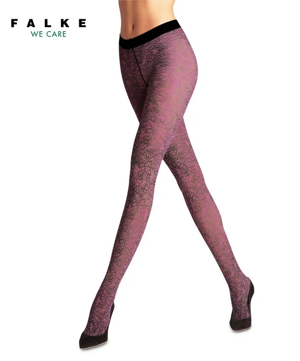 Falke Pink Paisley Tights - Orchid