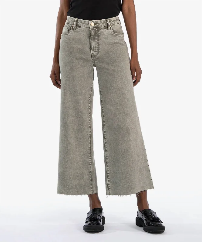 Women's Jodhpurs with Narrow CollarHigh Rise Meg Fab Wide Leg Jeans In Sage