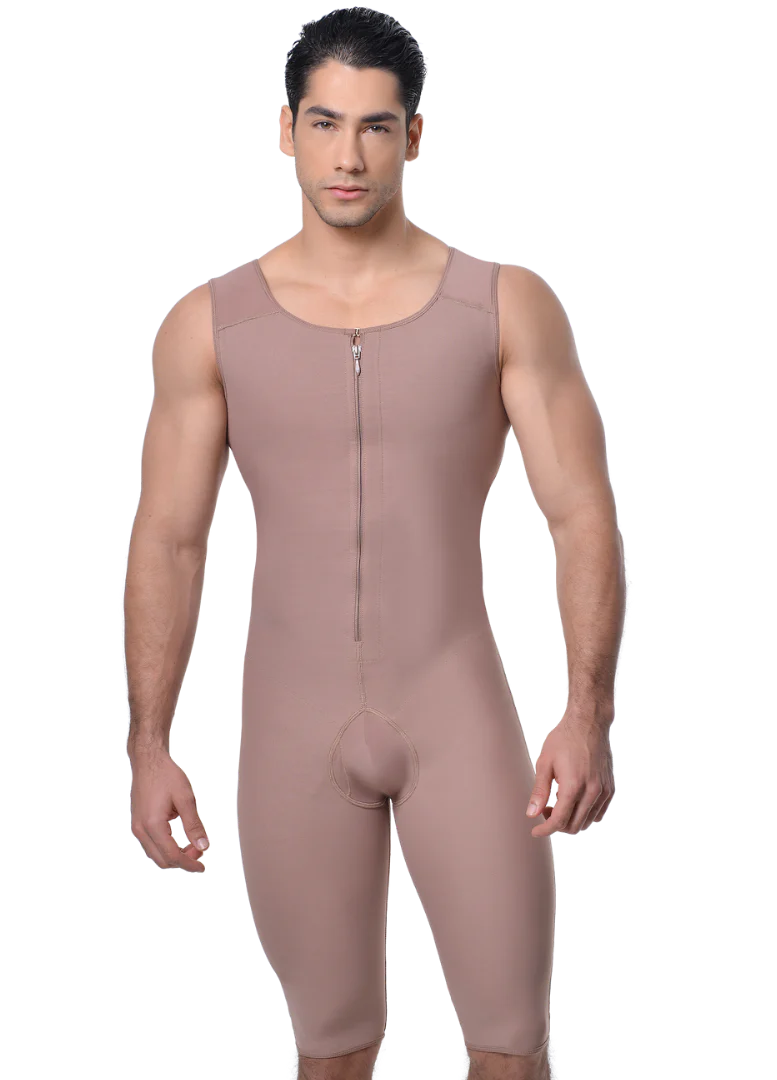 open-bust waist trainer with lace details for a feminine touch4012 Meli Full body mens faja