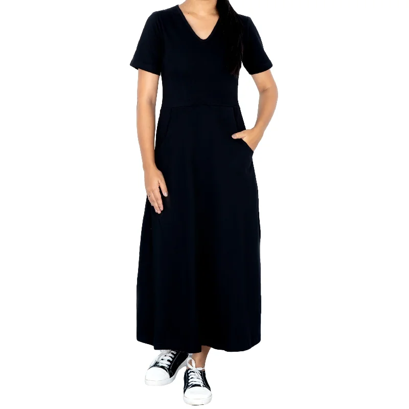 Women's Sleeveless DressesOnyx Long Midi Dress (With Waist Seam)