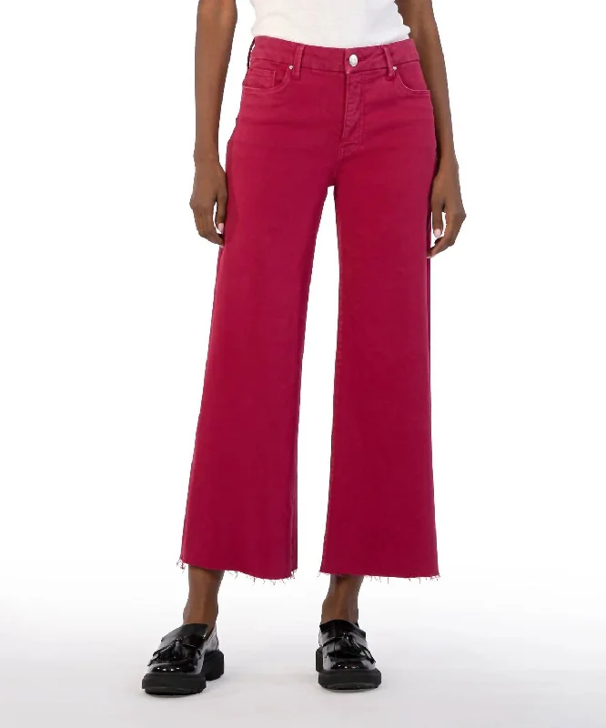 Women's Jodhpurs with Wide CollarMeg High Rise Fab Ab Wide Leg Jeans In Dragon Fruit