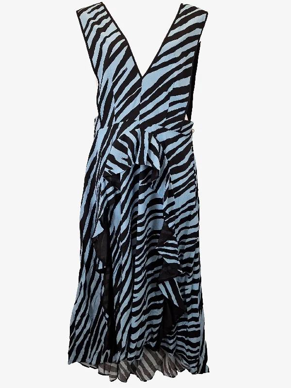 Women's U-Shaped Collar DressesCity Chic Pinafore Striped Frill Maxi Dress Size 22