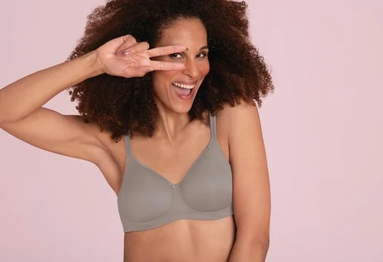 wireless bra with stretch fabricANITA TONYA POST MASTECTOMY BRA W/ PADDED CUPS DUSTY GREY