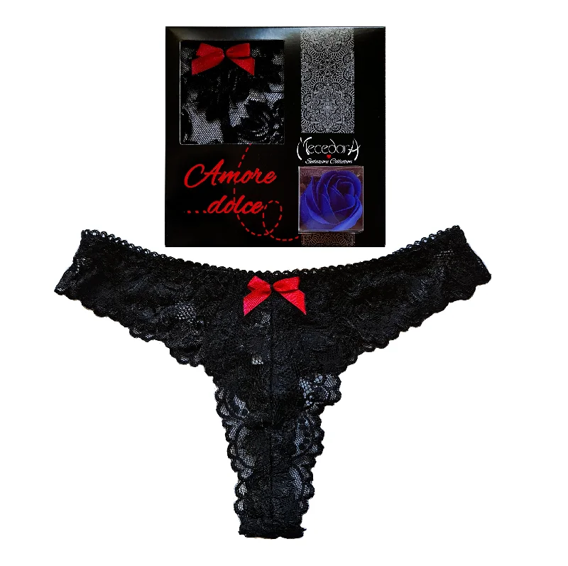 lace-up back bra for a custom fitLingerie box mecedora "AMORE DOLCE" rosa blu perizoma nero