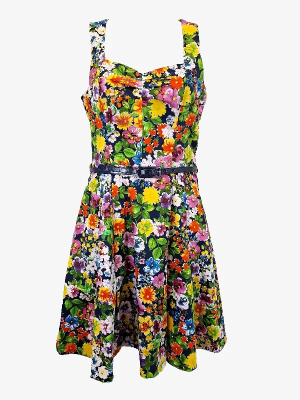 Women's Wrap DressesReview Vibrant Summer Belted A-line Mini Dress Size 8