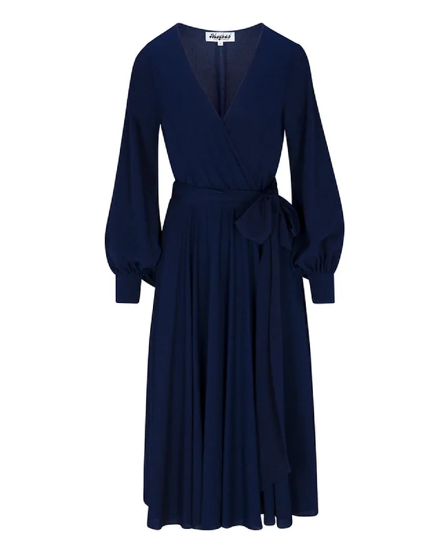 Women's Wide-Neck DressesLilyPad Midi Dress - Navy