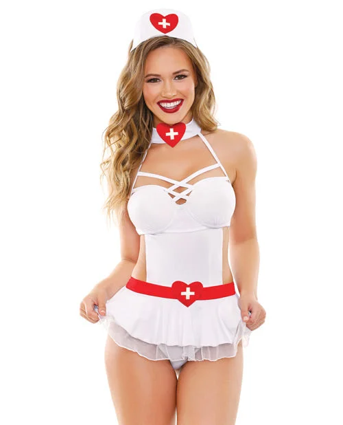 lingerie bra set with matching pantiesPlay Sedate Me Nurse 3 Pc Set W-hat, Apron Dress & Panty White S-m