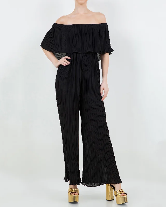 Women's Jumpsuits with Capri LengthDancing Queen Pleated Jumpsuit - Black