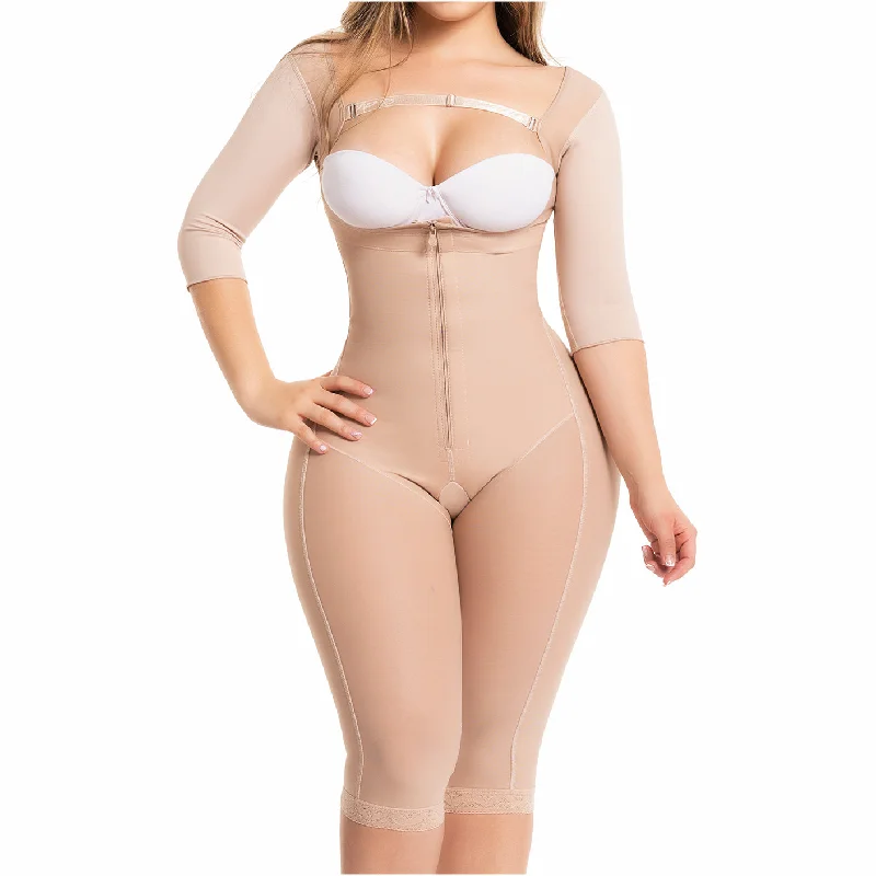 plus-size high-compression shapewear for formal eventsSalome 0525 Faja Colombiana Postquirúrgica Manga Larga para Mujer