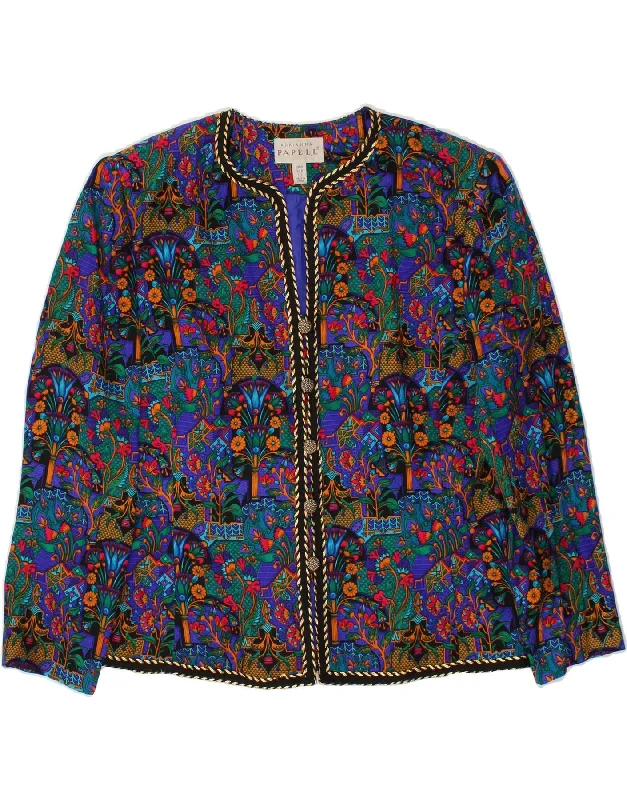 Women's Duffle CoatsADRIANNA PAPELL Womens 4 Button Blazer Jacket US 10 Large Multicoloured