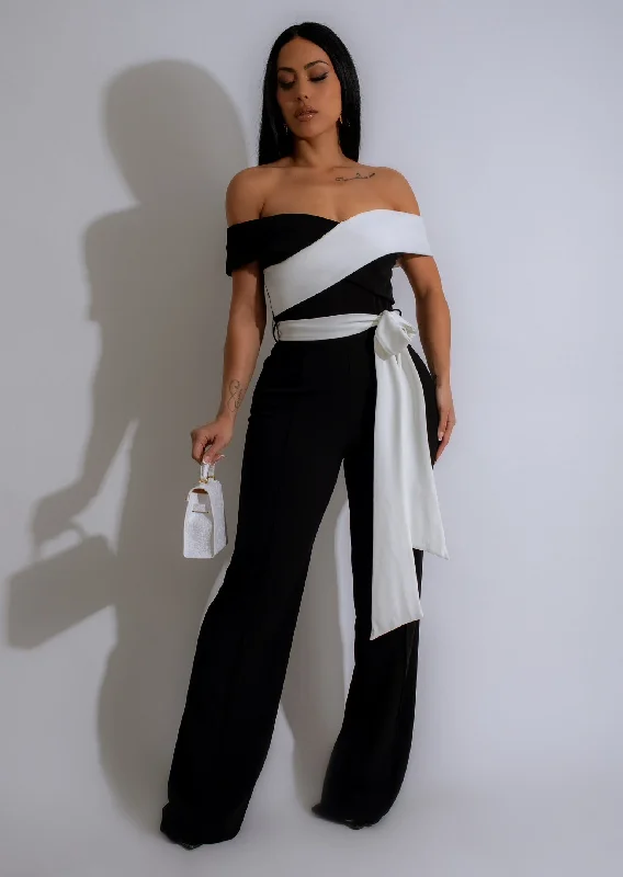 Women's Jumpsuits with Shirt CollarOne Kiss Jumpsuit Black