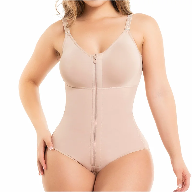 seamless body suit with long sleeves for full-body smoothingSalome 0420 Fajas Colombianas Moldeadoras Uso Diario con Bra