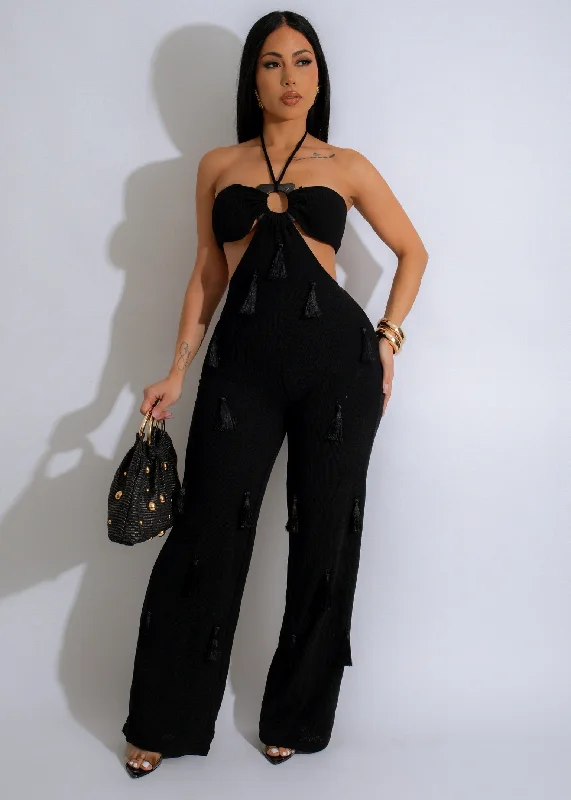 Women's One-Piece JumpsuitsGolden Sands Knit Jumpsuit Black