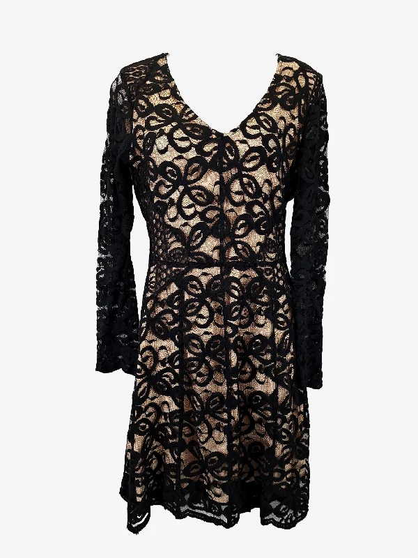 Women's Low Collar DressesOxford  Evening Lace Bodycon Mini Dress Size 8