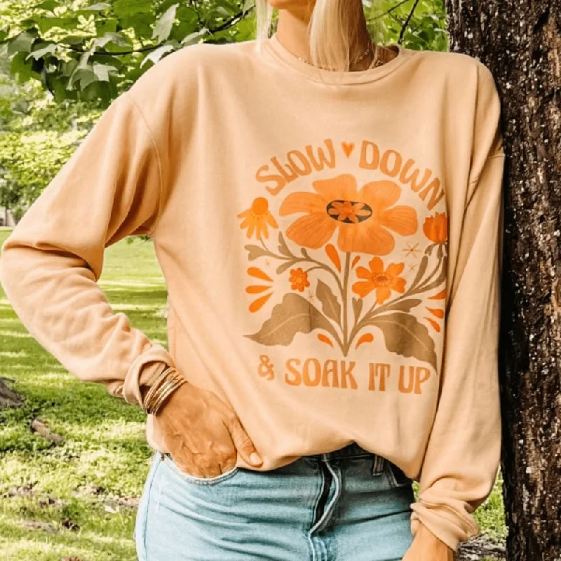 Women's Hooded Sweatshirts with Solid Color LiningSoak it Up Sweatshirt - Sand Dune