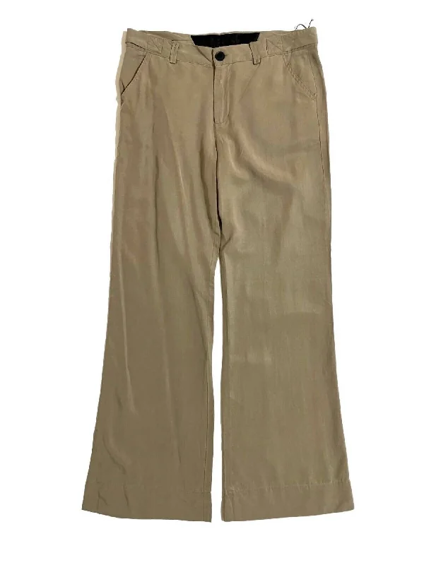 Women's Jodhpurs with Wide CollarWomen's Wide Leg Rayon Trousers In Khaki