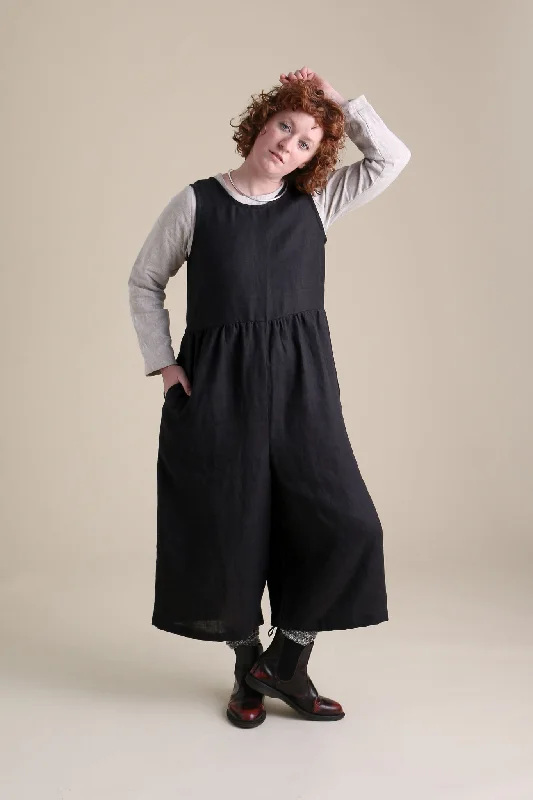 Women's Jumpsuits with Narrow CollarBackyard Jumpsuit in Black