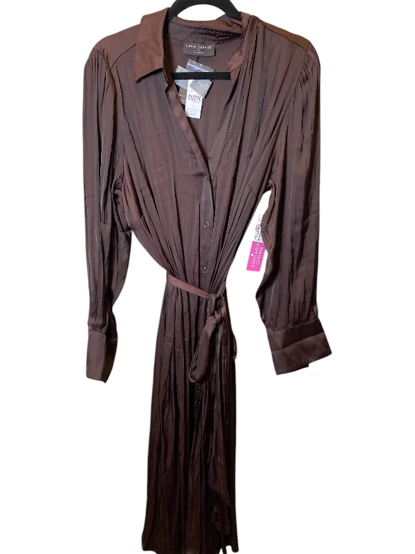 Women's Shirt Collar DressesDress Casual Midi By Lane Bryant In Brown, Size: Xl