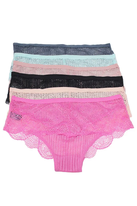 high-waisted cotton women's underwearMesh Panty  with Elastic Waistband