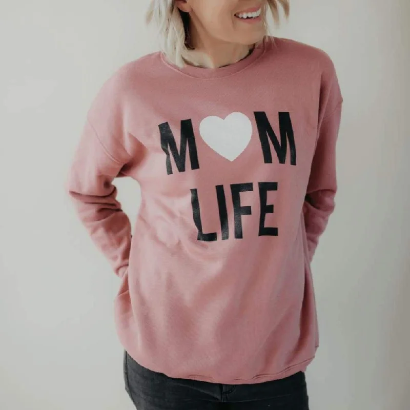 Women's Hooded Sweatshirts with Quick-Dry FabricMom Life Pullover Sweatshirt