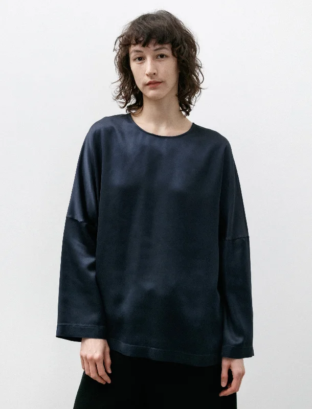 Women's Blouse with LaceSnowdrop Shirt Navy