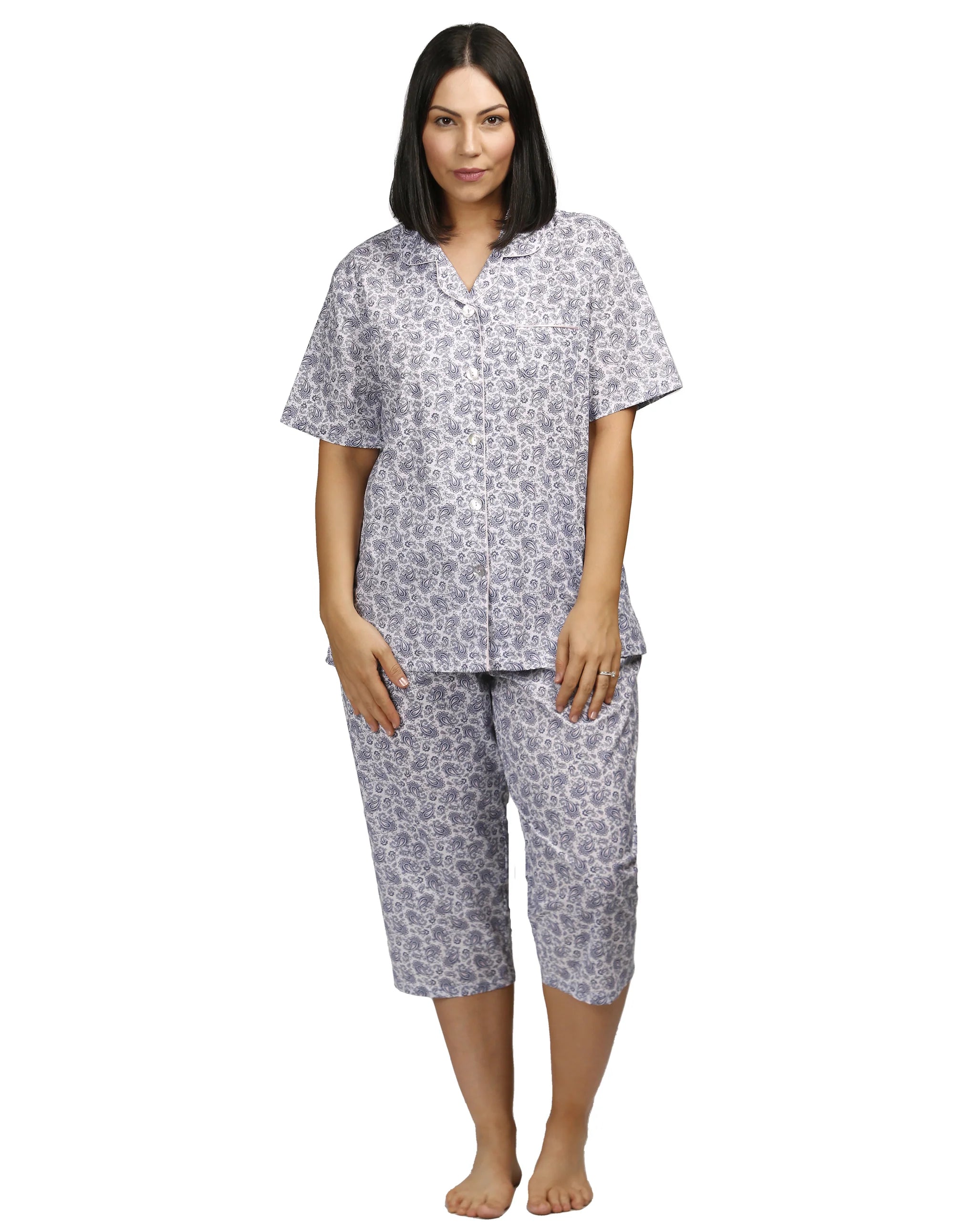 women's pajamas with built-in shortsSchrank paisley PJ set SK505P