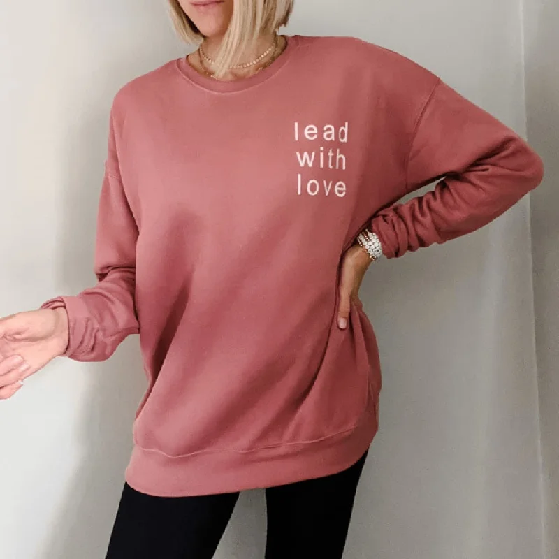 Women's Hooded Sweatshirts with Low WaistLead With Love Sweatshirt