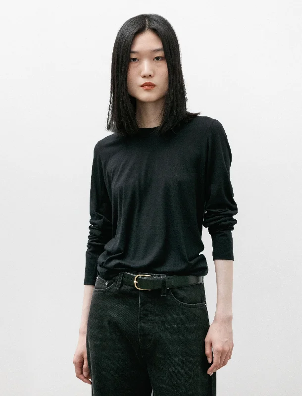 Women's Blouse for HolidayFrame LS Crew Black