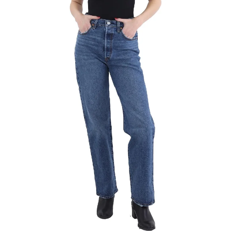 Women's Tapered PantsWomens High Rise Stretch Straight Leg Jeans