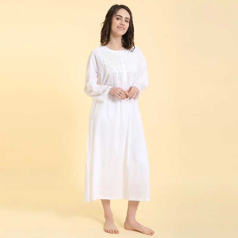 women's pajamas with hidden pocketsTara 100% Woven Cotton Gown