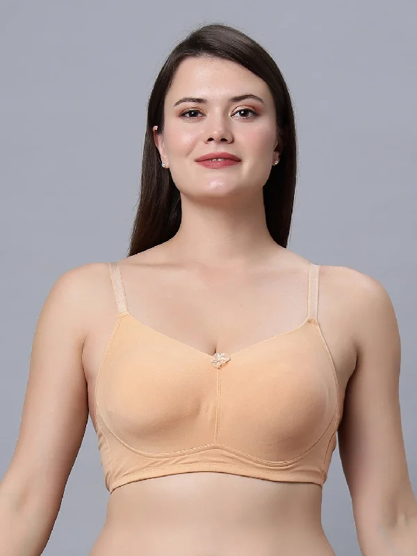 sheer lace braFull Coverage Non Padded Bra Skin color (Pack of 1)