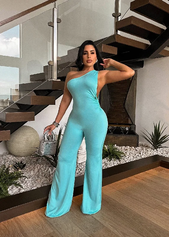 Women's Jumpsuits with Shirt CollarWith You Jumpsuit Blue