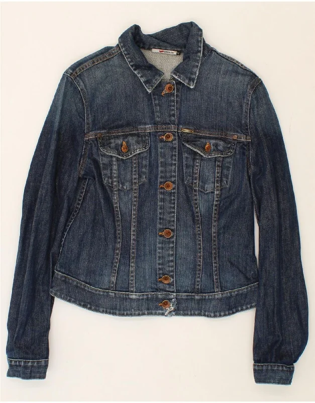 Women's Rain CoatsGAS Womens Denim Jacket UK 18 XL Navy Blue Cotton