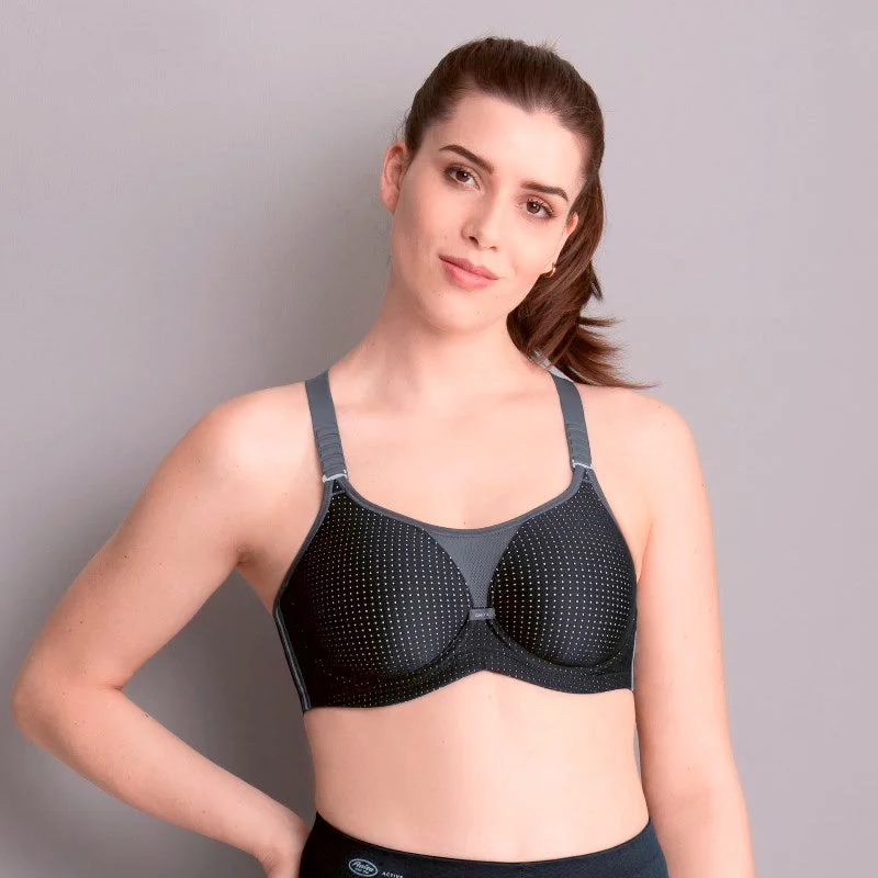 plus-size sports bra with high-impact supportANITA PERFORMANCE WIREX UW SPORTS BRA BLACK/ANTHRACITE