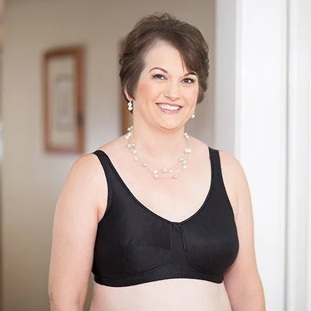 plus-size nursing bra with crossover strapsABC 103 N/W ROSE CONTOUR POST MASTECTOMY BRA BLACK