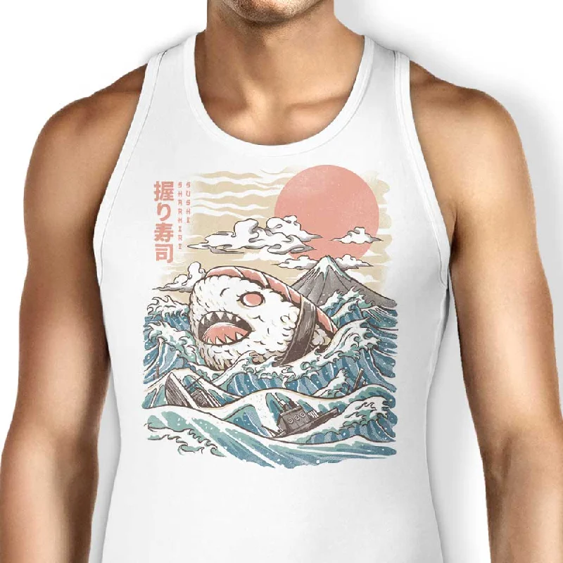 Women's Blouse with Low CollarSharkiri Sushi - Tank Top