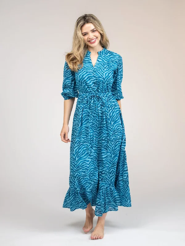 Women's Collarless DressesThe Lily Midi Dress | Blue Zebra