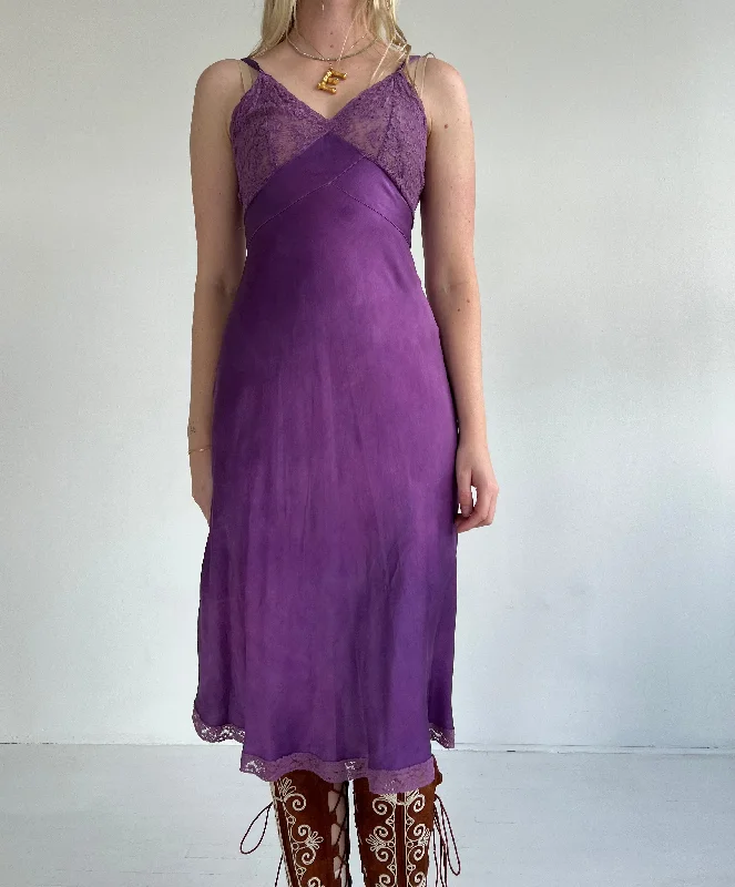 women's pajamas for cozy bedtime routinesHand Dyed Purple Silk Slip