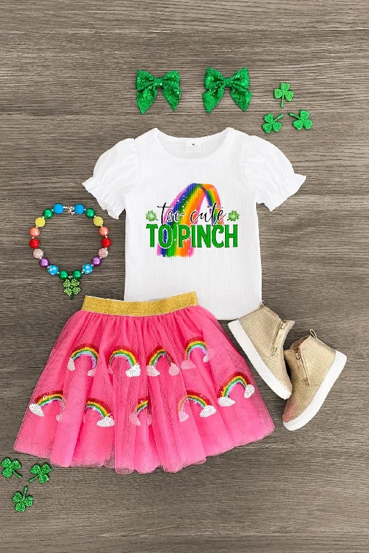 Women's Compression Skirts"Too Cute to Pinch" Rainbow Tutu Skirt Set