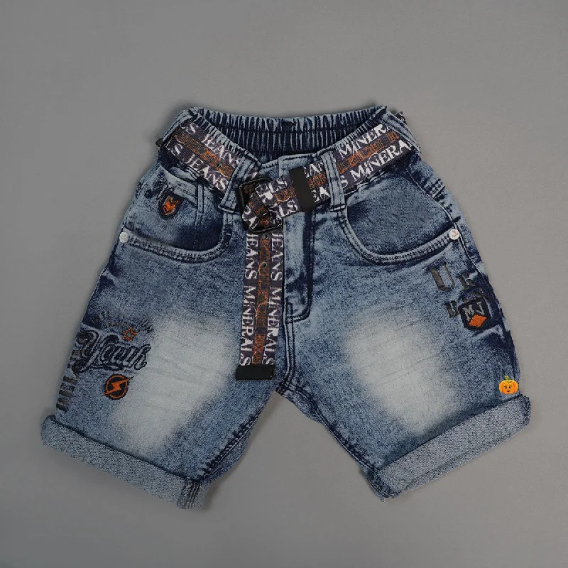 Women's Scalloped Hem ShortsShaded Denim Shorts For Boys