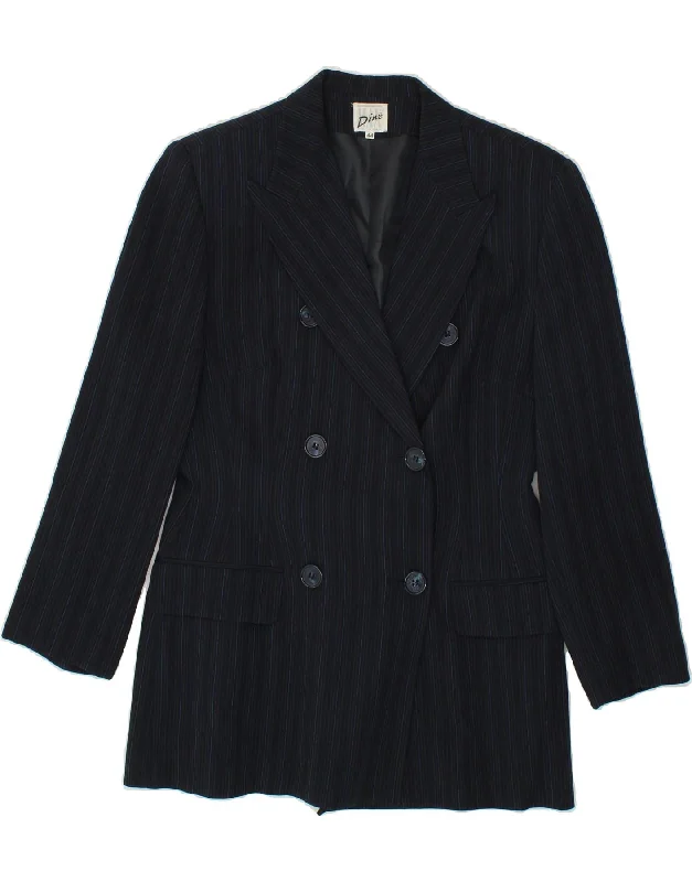 Women's Coats with Fur Trimmed PocketsMAX DINE Womens Double Breasted Blazer Jacket IT 44 Medium Navy Blue