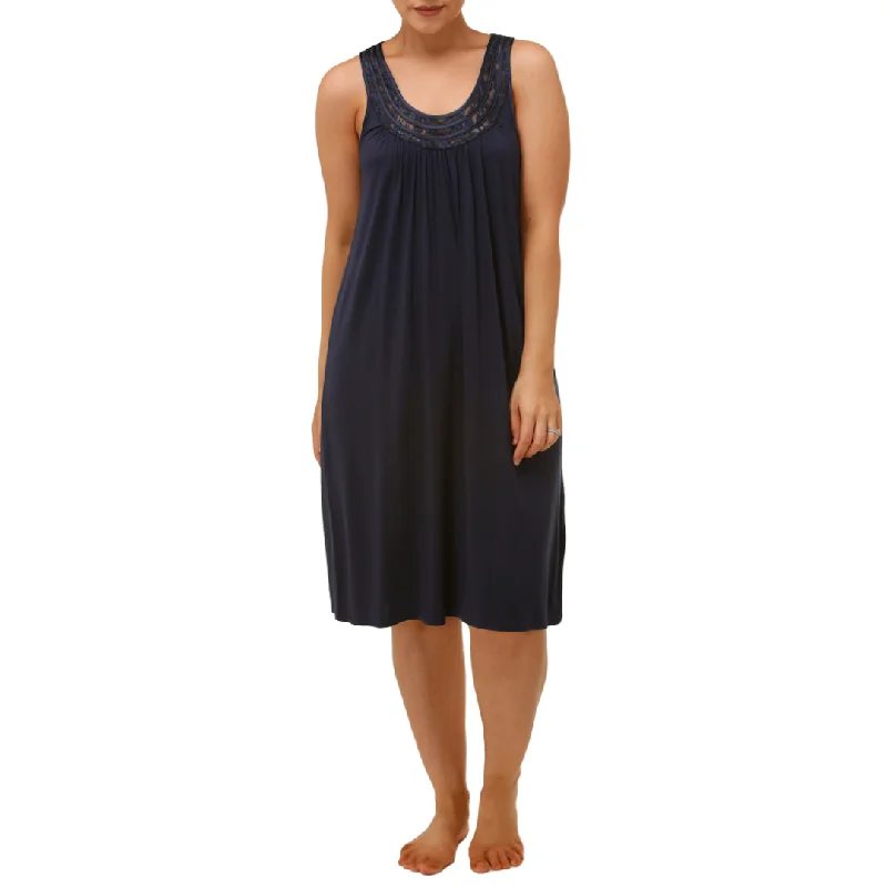 ladies' silk pajama topsYuu Navy Nightie