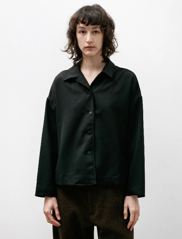 Women's Blouse with Square CollarJuliette Shirt Gabardine Black