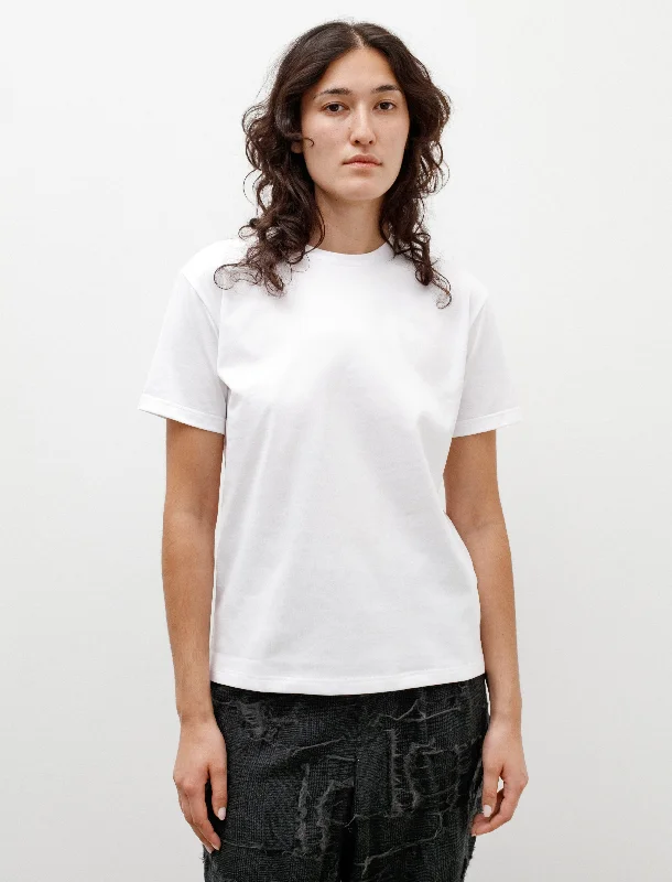 Women's Blouse with Wide CollarBoy Fit T-Shirt White